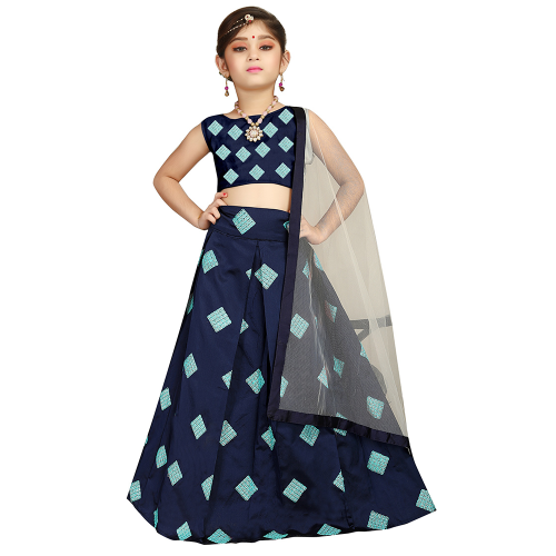 HEAVY FAUX GOERGETTE TAPETA SILK KIDS LEHENGA CHOLI HD 06