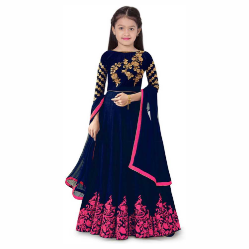 HEAVY GEORGETTE EMBROIDERY KIDS ANARKALI GOWN HD