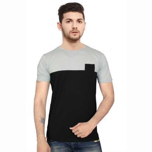 HALF SLEEVE WITH POCKET COTTON 4-WAY LYCRA T-SHIRT